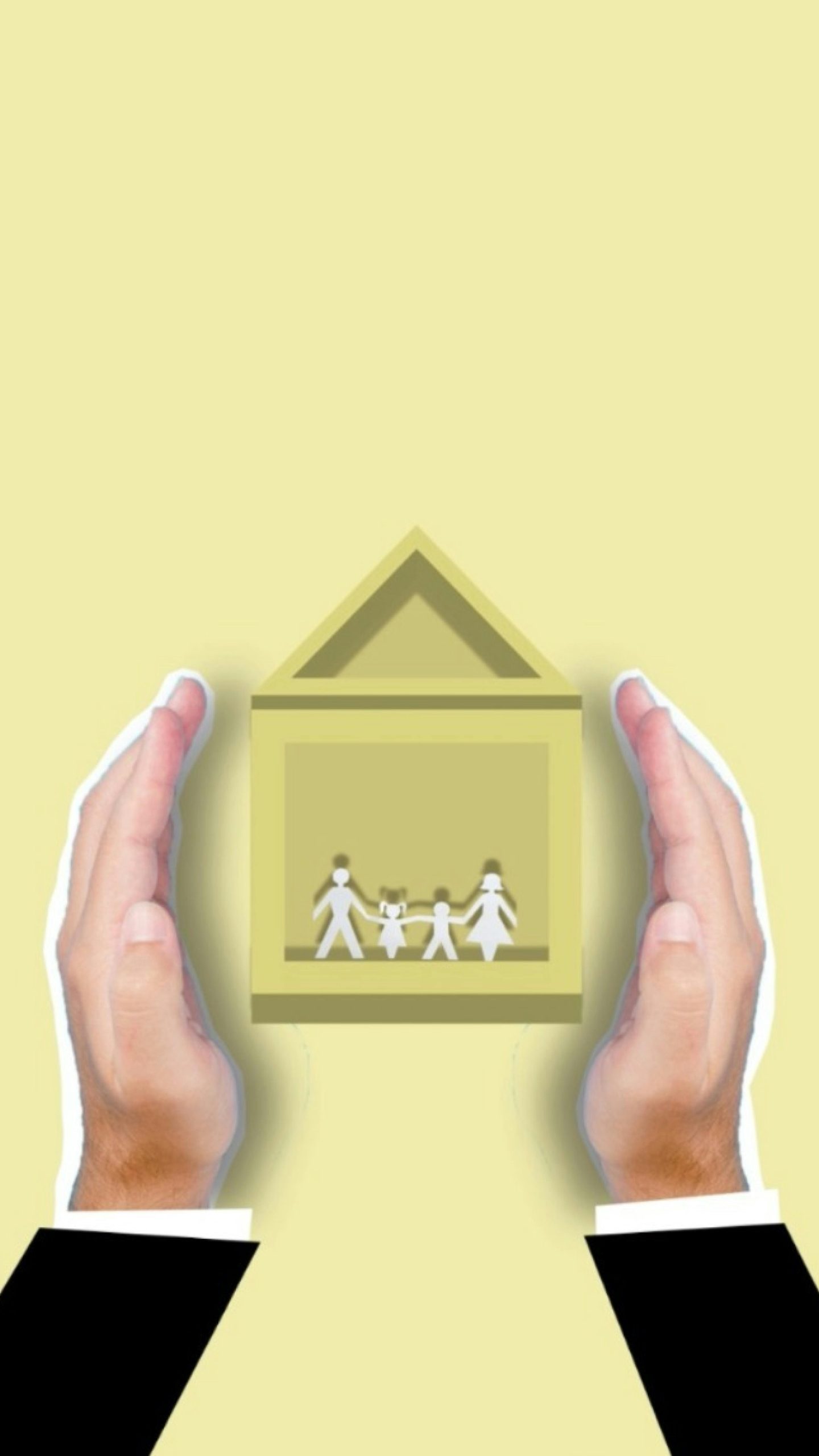 hands protexting a family, representing protection during the sale of a business